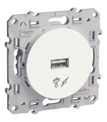 Prise alimentation USB 5V Odace Schneider Electric Blanc