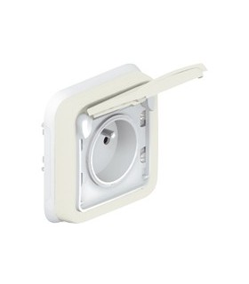 Prise 2 P+T Legrand Plexo Blanc Encastré IP55 10 AX - 250 V / Legrand