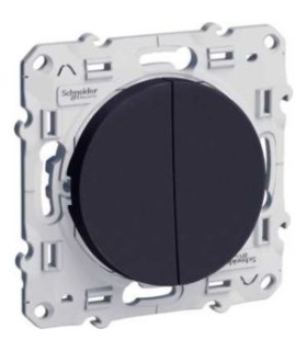 Double poussoir Odace Schneider Electric, Anthracite