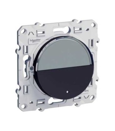 Poussoir avec porte-étiquette Odace Schneider Electric Anthracite,