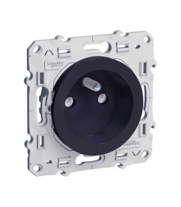 prise de courant 2P+T Odace Schneider Electric connexion rapide Anthracite