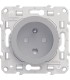 Prise de courant 2P+T à détrompage Odace Schneider Electric Alu