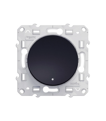 Poussoir lumineux Odace Anthracite, 10 A, LED bleu