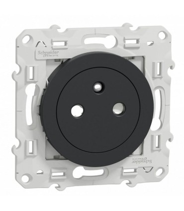 Prise de courant 2P+T affleurante Odace Schneider - anthracite - connexion rapide