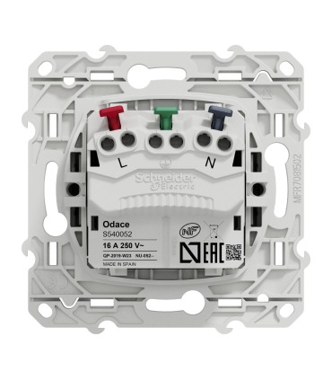 Prise de courant 2P+T affleurante Odace Schneider - anthracite - connexion rapide