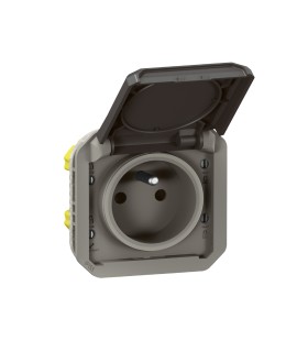 Prise de courant 2P+T Plexo composable anthracite / Legrand