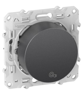 Prise RJ45 CPL Odace Schneider Electric- Anthracite