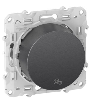 Prise RJ45 CPL Odace Schneider Electric- Anthracite