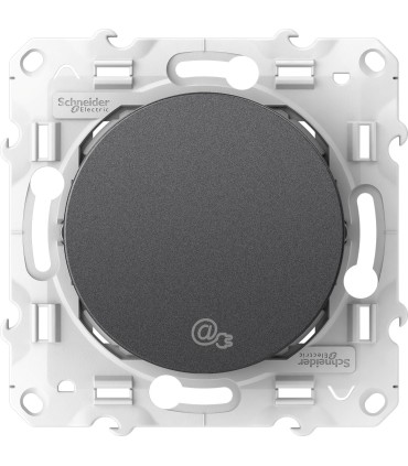 Prise RJ45 CPL Odace Schneider Electric- Anthracite