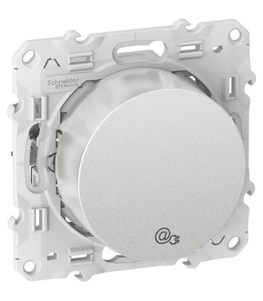 Prise RJ45 CPL Odace Schneider Electric- Aluminium