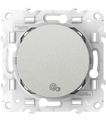 Prise RJ45 CPL Odace Schneider Electric- Aluminium