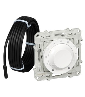 Thermostat électronique Plancher chauffant + Sonde 10A Blanc Schneider Electric Odace