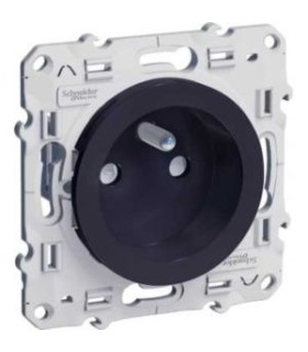 prise de courant 2P+T Schneider Electric Odace, connexion rapide, spéciale rénovation Anthracite,