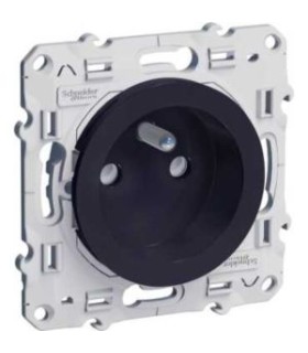 Prise de courant 2P+T Odace Schneider Electric, connexion à vis, Anthracite