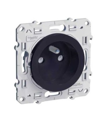 Prise de courant 2P+T Odace Schneider Electric, connexion à vis, Anthracite