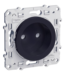 Prise de courant 2 pôles Odace Schneider Electric, connexion rapide, Anthracite
