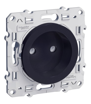 Prise de courant 2 pôles Odace Schneider Electric, connexion rapide, Anthracite