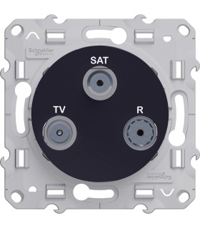 Prise TV/FM/SAT 2 entrées Odace Schneider Electric,  Anthracite