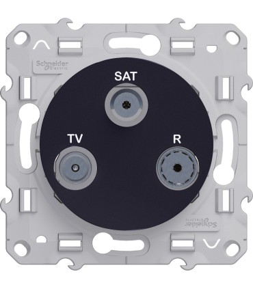 Prise TV/FM/SAT 2 entrées Odace Schneider Electric,  Anthracite