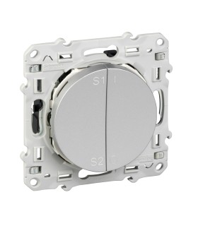 Commande de groupe pour scénarios 4 groupes 2 fils Schneider Electric Odace +Pluslink  Alu