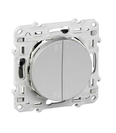 Commande de groupe pour scénarios 4 groupes 2 fils Schneider Electric Odace +Pluslink  Alu