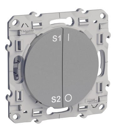 Commande de groupe pour scénarios 4 groupes 2 fils Schneider Electric Odace +Pluslink  Alu