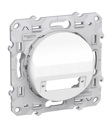 Prise OPTIQUE 2 Sorties Odace Schneider Electric blanc