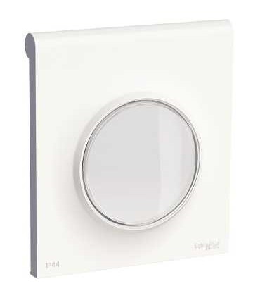 Plaque Blanc 1 Poste Cache IP44 avec membrane souple Translucide Schneider Electric Odace Styl Pratic