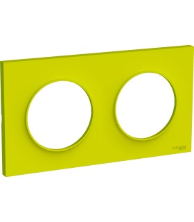 Plaque Odace Styl Vert Chartreuse 2 postes horizontaux ou verticaux entraxe 71mm Schneider Electric