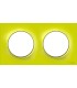 Plaque Odace Styl Vert Chartreuse 2 postes horizontaux ou verticaux entraxe 71mm Schneider Electric
