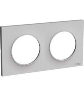 Plaque Odace Styl Sable 2 postes horizontaux ou verticaux entraxe 71mm Schneider Electric