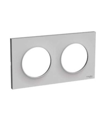 Plaque Odace Styl Sable 2 postes horizontaux ou verticaux entraxe 71mm Schneider Electric