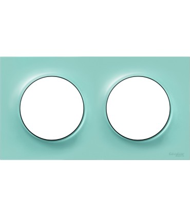 Plaque Odace Styl Bleu Cian 2 postes horizontaux ou verticaux entraxe 71mm Schneider Electric