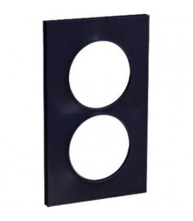 Plaque Odace Styl Anthracite 2 postes verticaux entraxe 57mm Schneider Electric