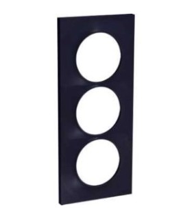 Plaque Odace Styl Anthracite 3 postes verticaux entraxe 57mm Schneider Electric