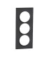 Plaque Odace Styl Anthracite 3 postes verticaux entraxe 57mm Schneider Electric