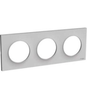 Plaque Odace Styl Sable 3 postes horizontaux ou verticaux entraxe 71mm Schneider Electric