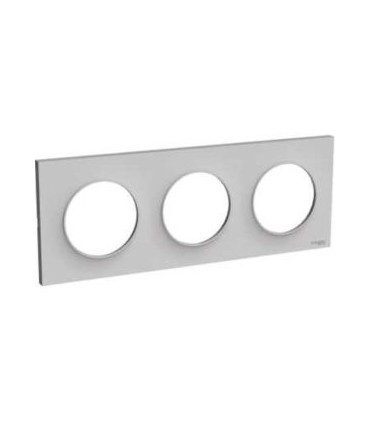 Plaque Odace Styl Sable 3 postes horizontaux ou verticaux entraxe 71mm Schneider Electric