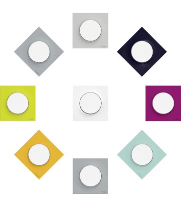 Plaque Odace Styl Vert Chartreuse 4 postes horiz. ou verticaux entraxe 71mm Schneider Electric