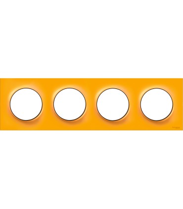 Plaque Odace Styl Ambre 4 postes horizontaux ou verticaux entraxe 71mm Schneider Electric