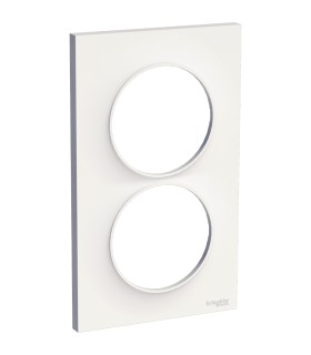 Odace Styl, plaque Blanc 2 postes verticaux entraxe 57mm
