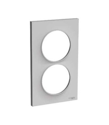 Plaque Odace Styl Sable 2 postes verticaux entraxe 57mm Schneider Electric
