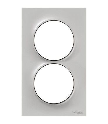 Plaque Odace Styl Sable 2 postes verticaux entraxe 57mm Schneider Electric