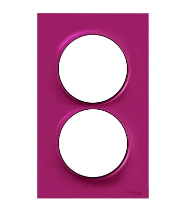 Plaque Odace Styl Violine 2 postes verticaux entraxe 57mm Schneider Electric