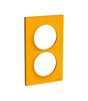 Plaque Odace Styl Ambre 2 postes verticaux entraxe 57mm Schneider Electric