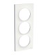 Odace Styl, plaque Blanc 3 postes verticaux entraxe 57mm