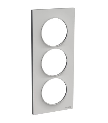 Plaque Odace Styl Sable 3 postes verticaux entraxe 57mm Schneider Electric