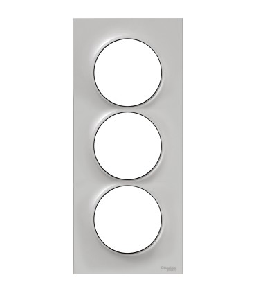 Plaque Odace Styl Sable 3 postes verticaux entraxe 57mm Schneider Electric