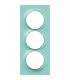 Plaque Odace Styl Bleu Cian 3 postes verticaux entraxe 57mm Schneider Electric