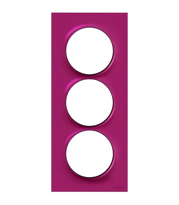 Plaque Odace Styl Violine 3 postes verticaux entraxe 57mm Schneider Electric